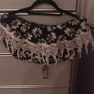 Sunflower strapless crop top